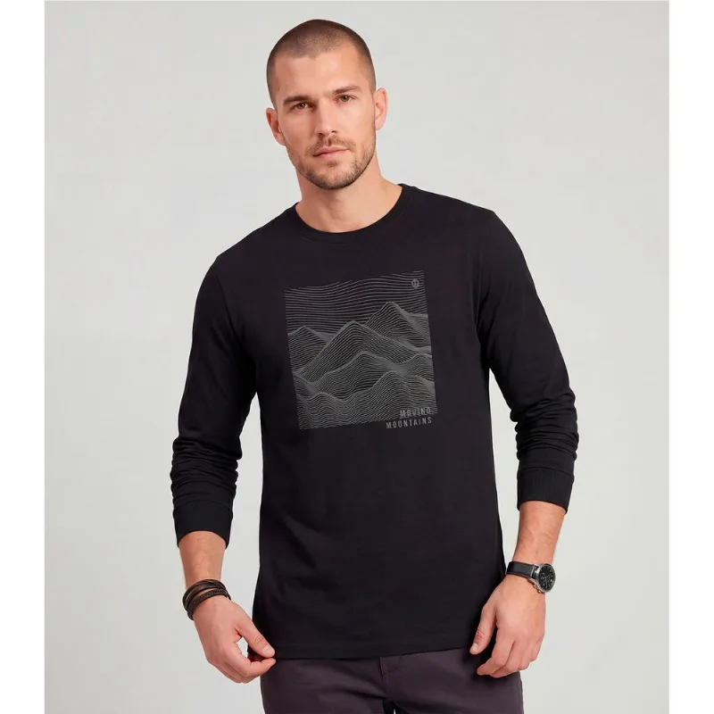 Camiseta Manga Longa Meia Malha Diametro Preto GG