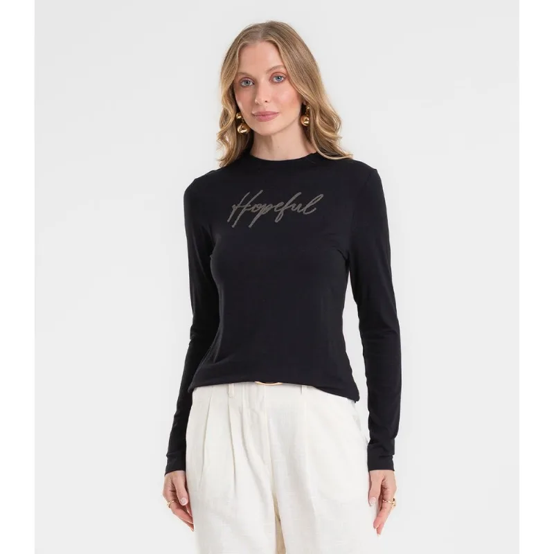 Blusa Feminina Manga Longa Com Bordado Rovitex Preto G