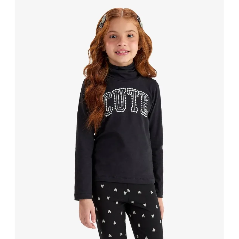 Blusa Manga Longa em Cotton Rovi Kids Preto 4