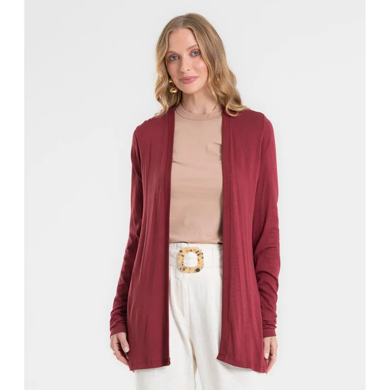 Cardigan Feminino Visco Tricot Básico Rovitex Vermelho M