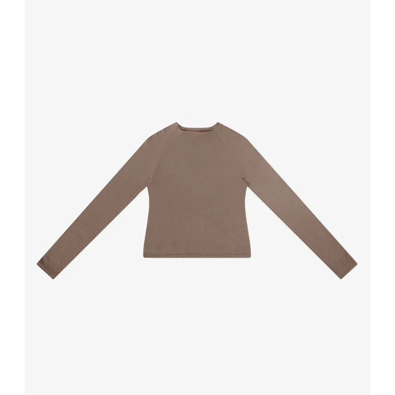 Blusa Feminina Manga Longa Em Ribana Rovitex Marrom P