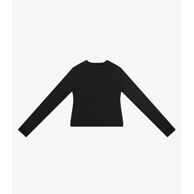 Blusa Feminina Manga Longa Em Ribana Rovitex Preto GG