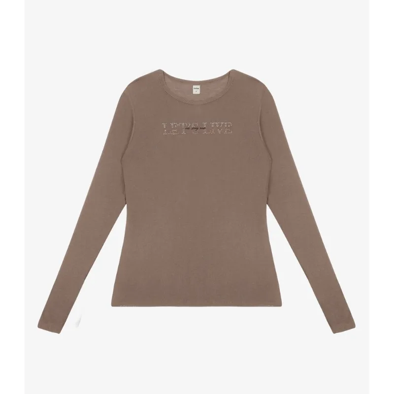 Blusa Feminina Manga Longa Em Visco Tricot Rovitex Marrom P