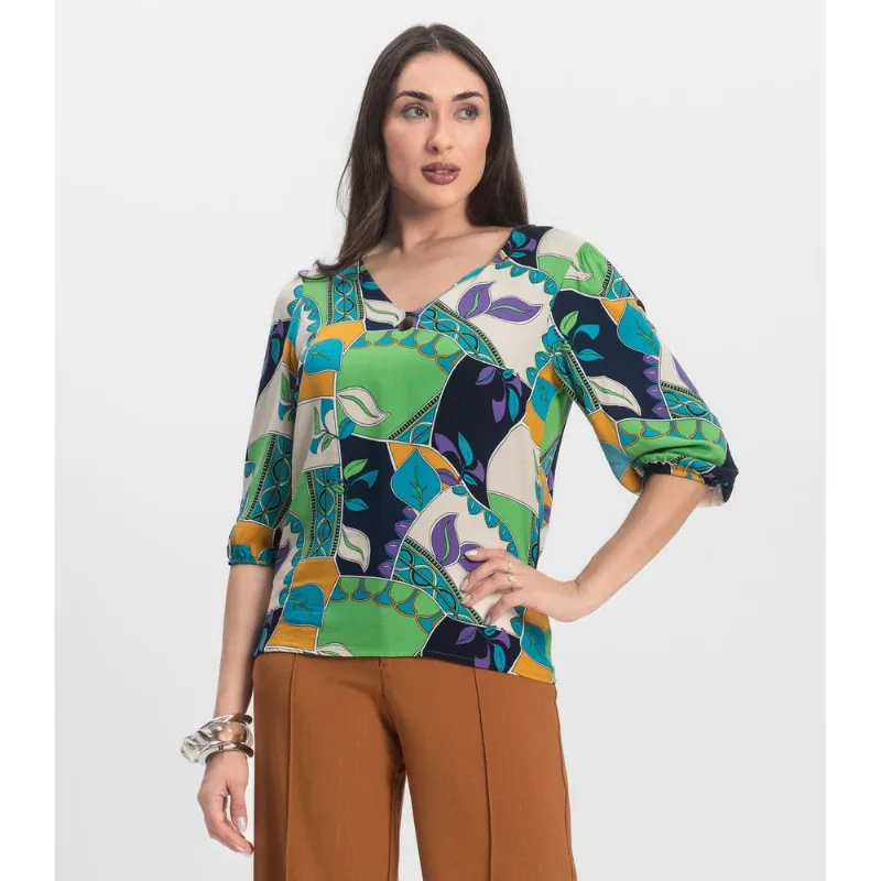 Blusa Manga Curta Infinita Cor Verde G