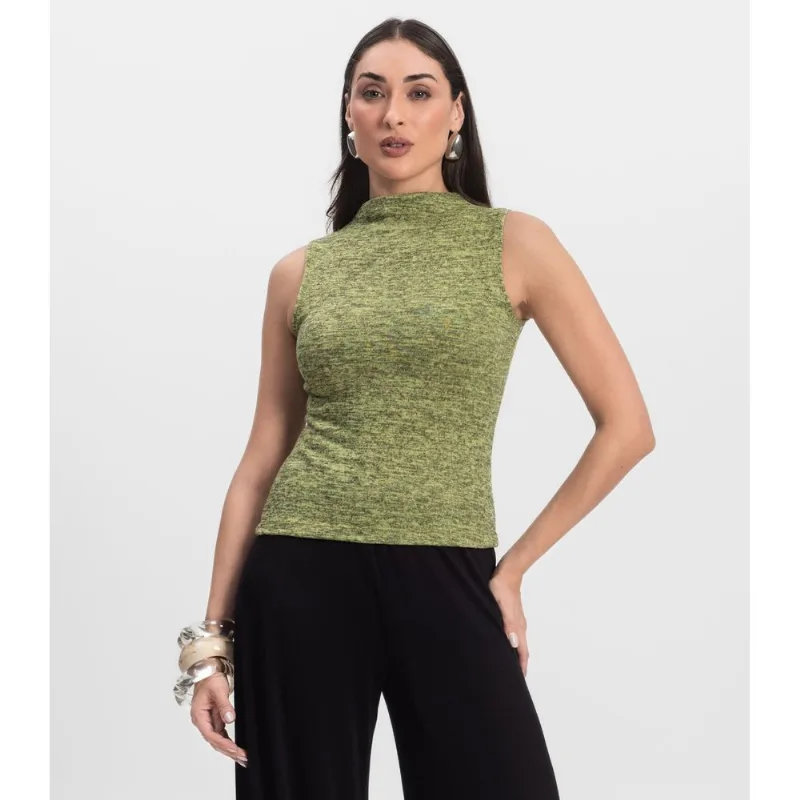 Regata Feminina com Gola Infinita Cor Amarelo P