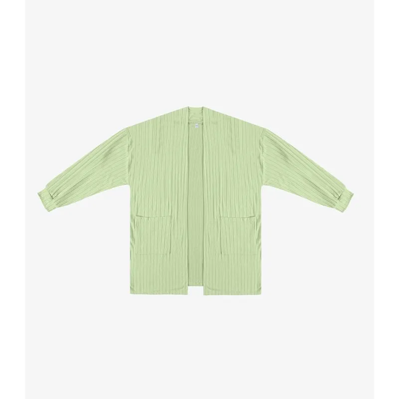 Cardigan Feminino Pluz Size Infinita Cor Verde Plus G1