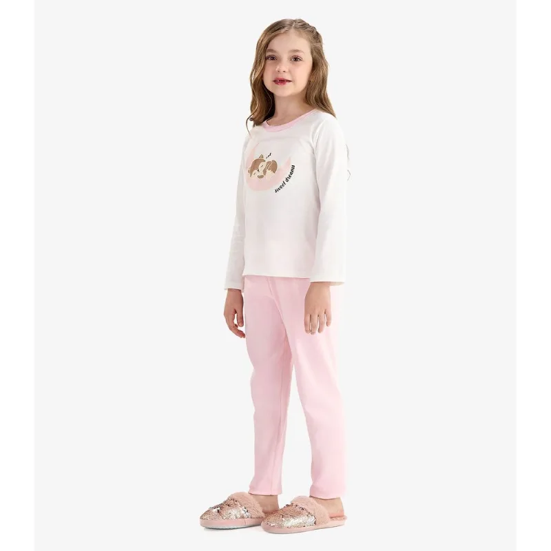 Pijama Meia Malha Ribana 2x1 Rovi Kids Bege 2