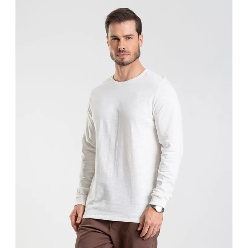 Camiseta Manga Longa Diametro Bege M