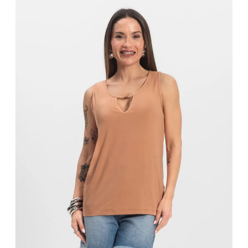 Blusa Feminina Lisa Infinita Cor Marrom P