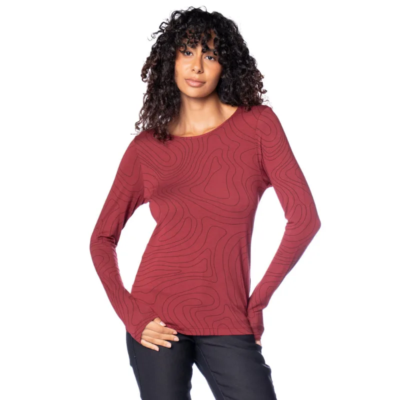 Blusa Feminina Rovitex Estampa Manga Longa Vinho - G