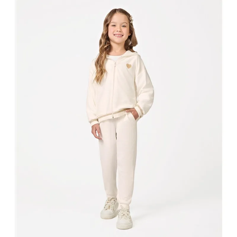 Conjunto Jaqueta Com Capuz Calça Plush Trick Nick Bege 6