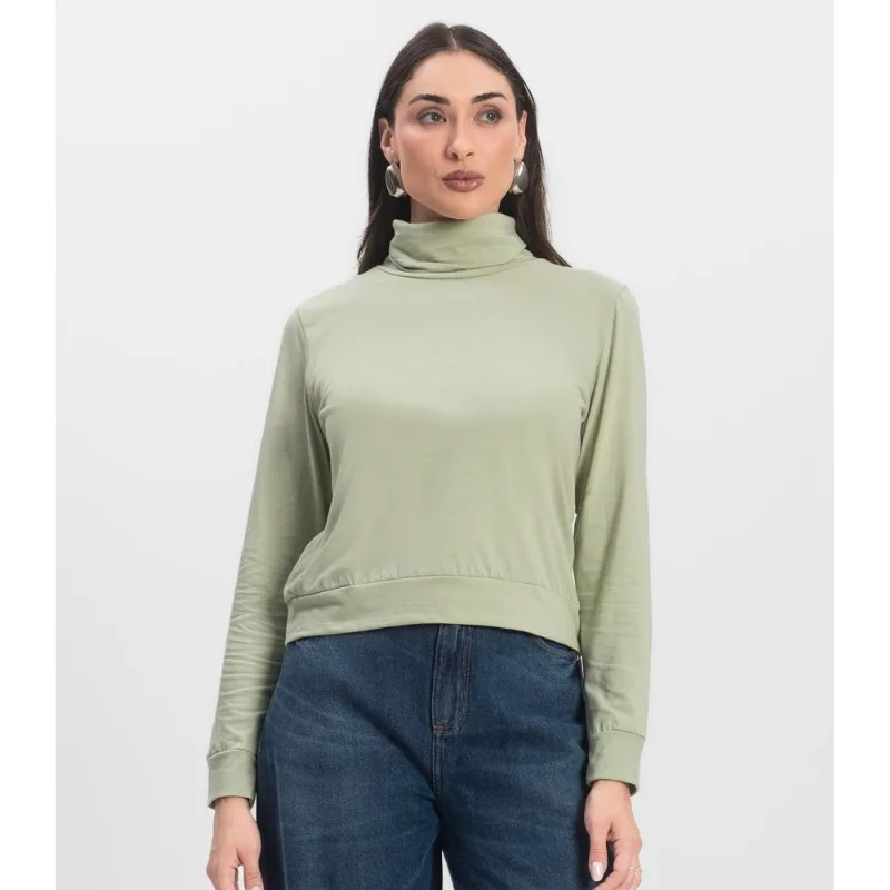 Moletom Gola Alta Infinita Cor Feminino Verde GG