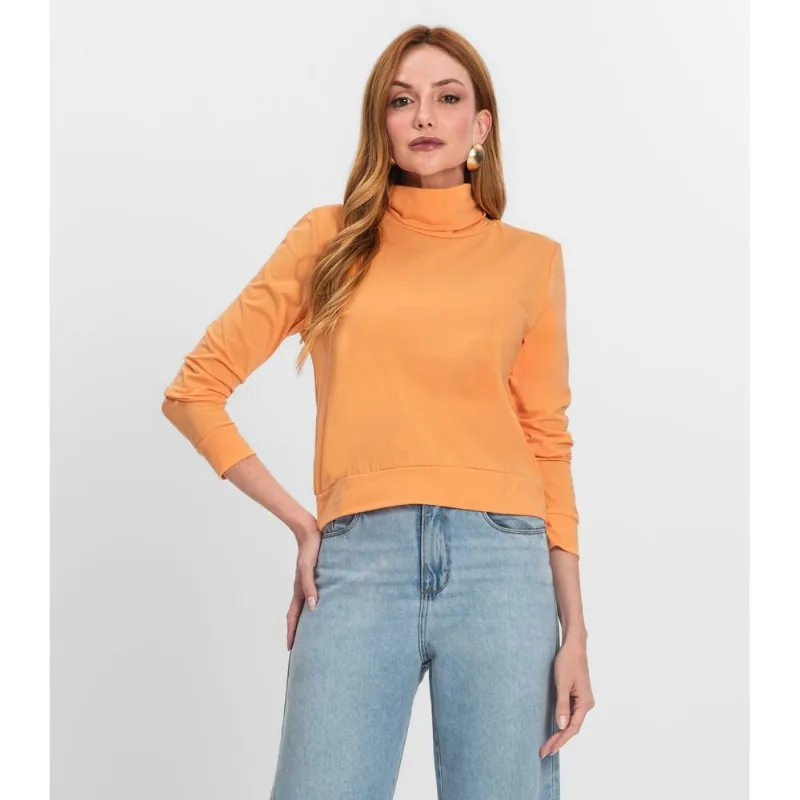 Moletom Gola Alta Infinita Cor Feminino Laranja M