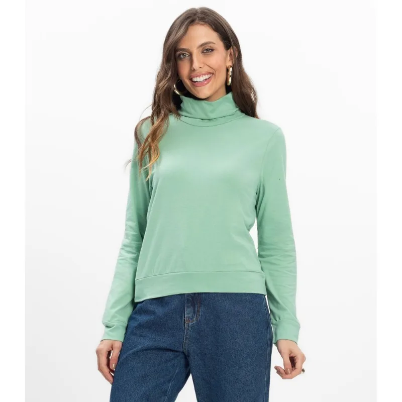 Moletom Gola Alta Infinita Cor Feminino Verde GG