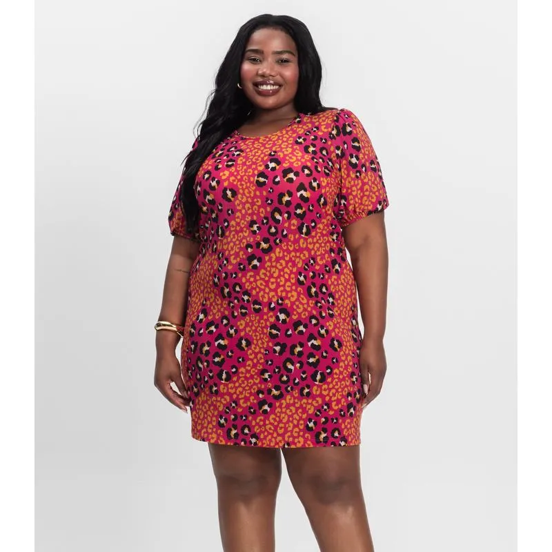 Vestido Malha Fria Plus Infinita Cor Rosa Plus G4