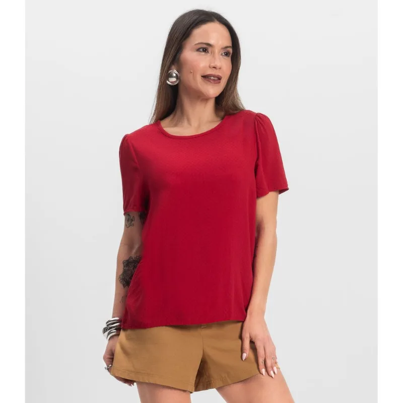 Blusa Feminina Em Viscose Infinita Cor Vermelho GG