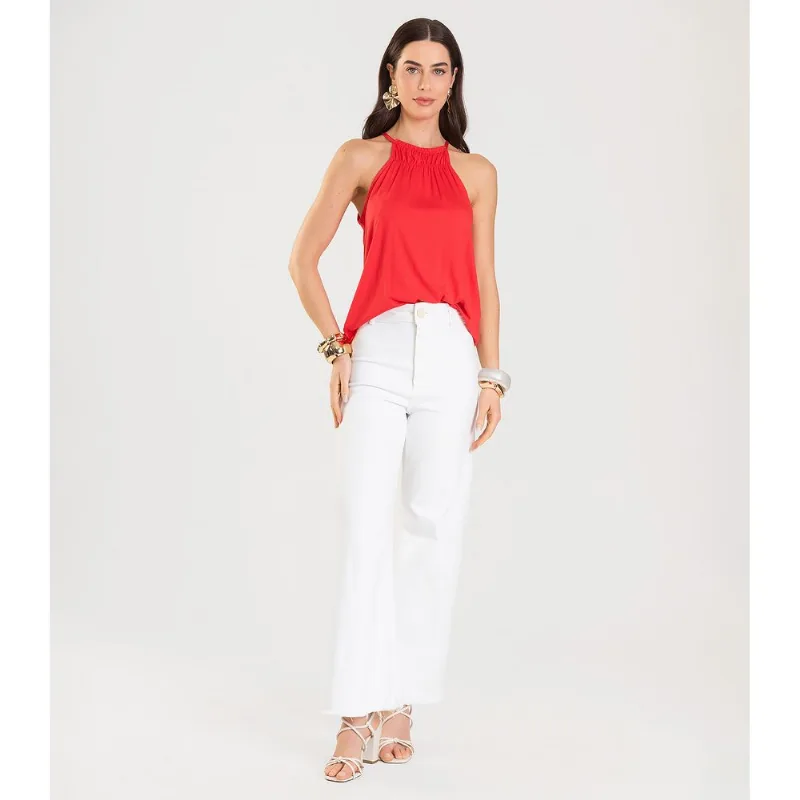 Blusa Feminina de Alça Infinita Cor Vermelho M