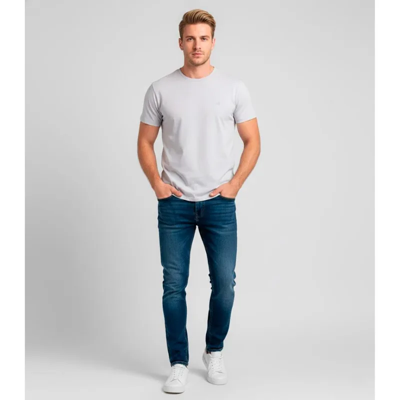Camiseta Masculina Básica Select Cinza P