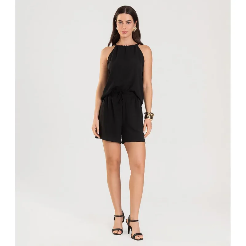 Conjunto Blusa com Shorts Infinita Cor Preto P