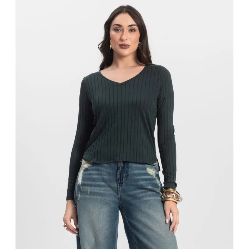 Blusa Manga Longa Infinita Cor Verde P