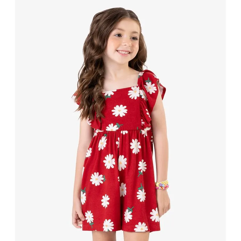 Macaquinho Visco Maquinetada Feminino Rovi Kids Vermelho 14