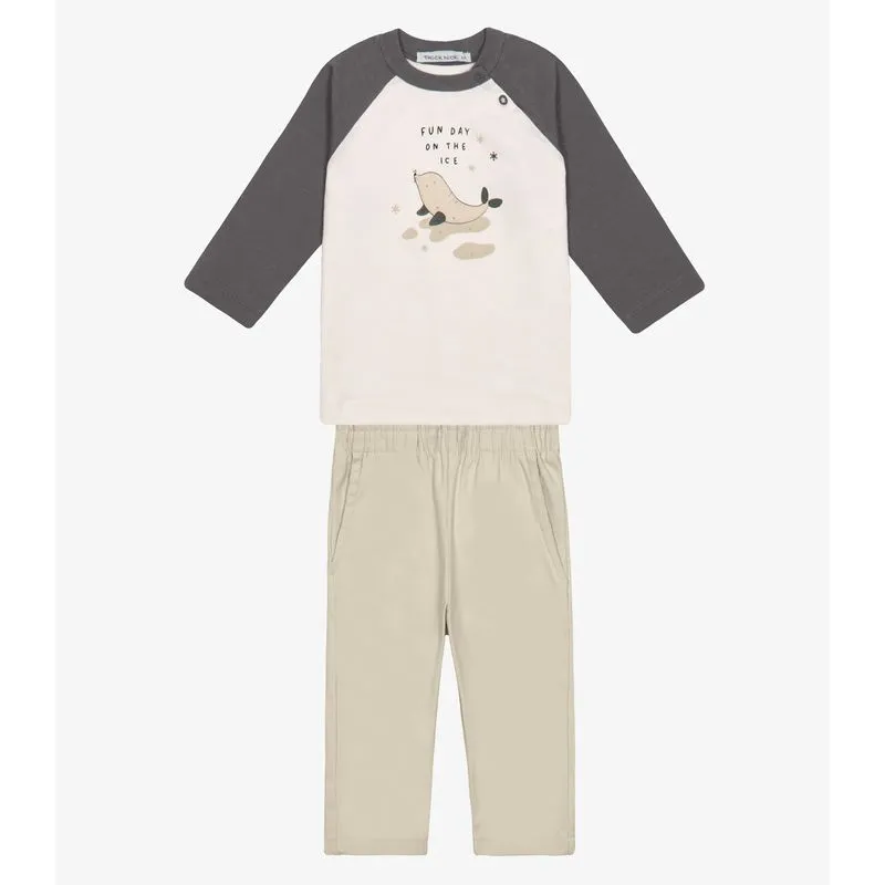 Conjunto Camiseta com Calça Menino Trick Nick Cinza G