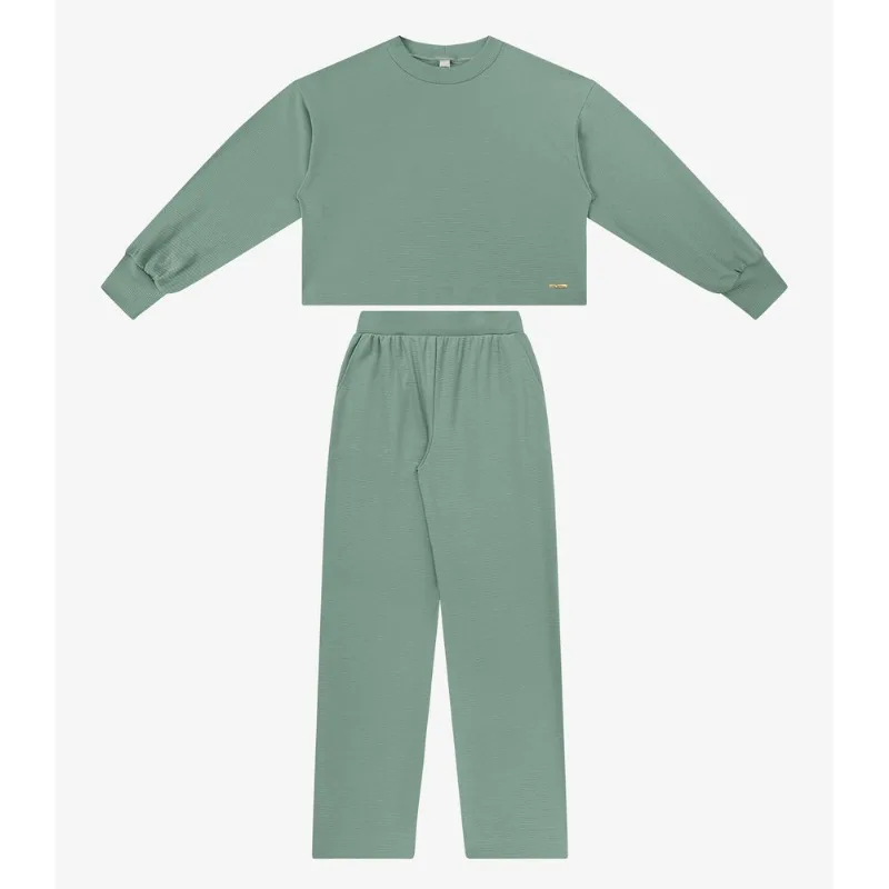 Conjunto Blusão Com Calça Feminino Rovitex Verde P
