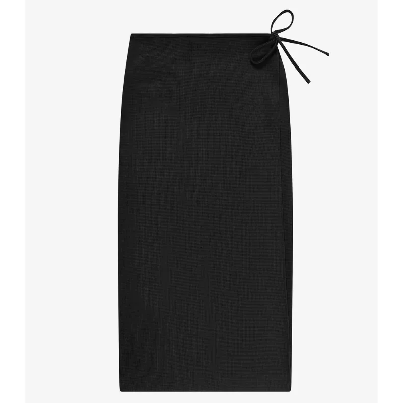 Saia Midi Feminina Envelope Em Malhão Rovitex Preto G