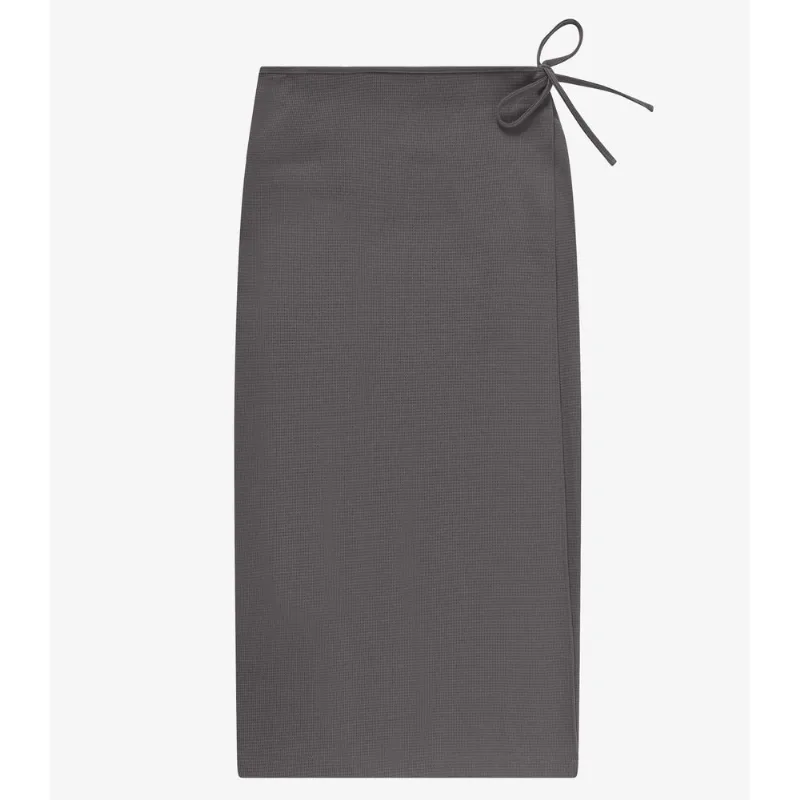 Saia Midi Feminina Envelope Em Malhão Rovitex Cinza GG
