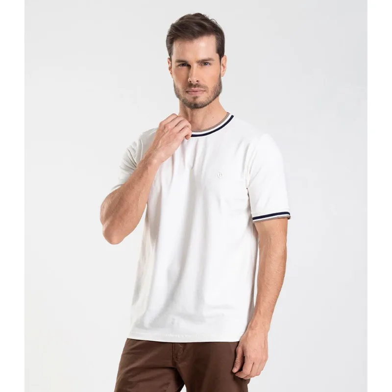 Camiseta Masculina Cotton e Retilinea Diametro Bege P