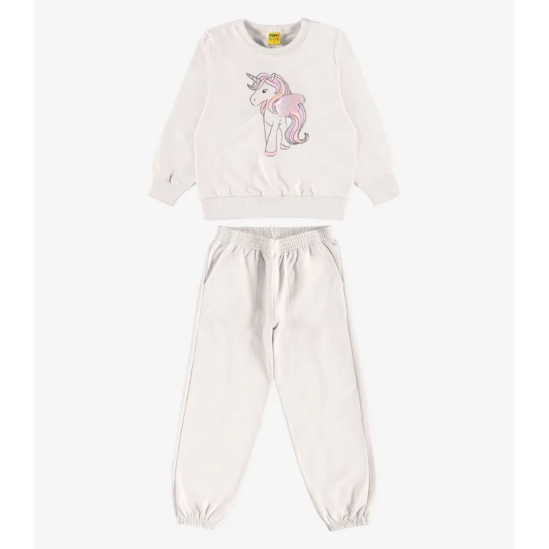 Conjunto Blusão com Calça Rovi Kids Moletom Bege 2