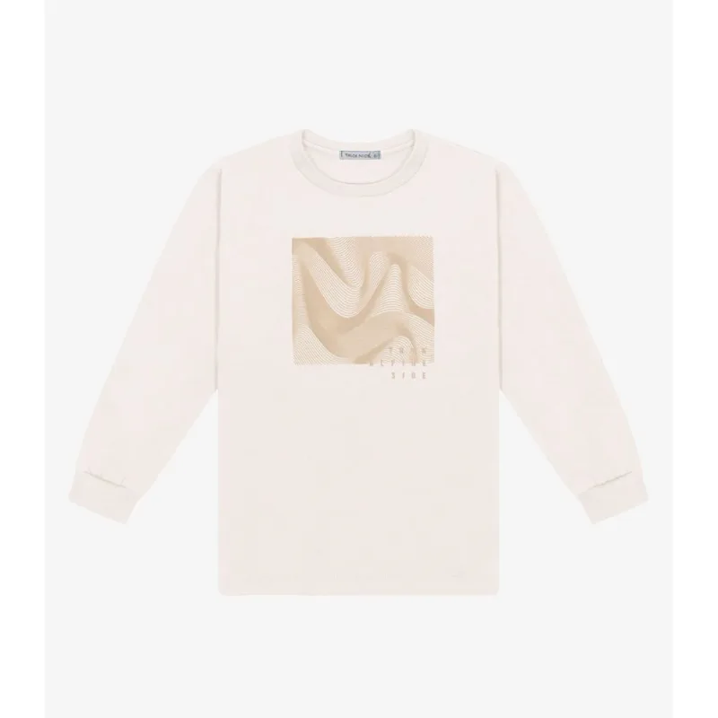 Camiseta Manga Longa Masculino Trick Nick Bege 8