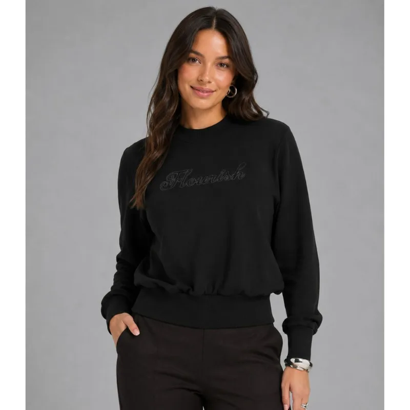 Blusão Feminino Com Bordado E Aplique Rovitex Preto M