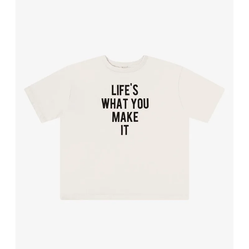 T-Shirt Feminina Oversized Com Strass Rovitex Bege GG