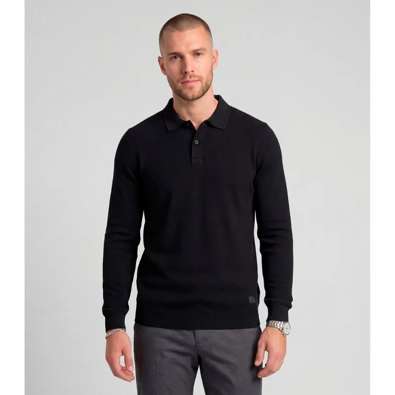 Polo Manga Longa Maquinetada Diametro Preto M