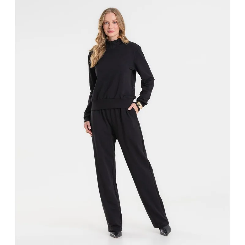 Conjunto Blusão Com Calça Feminino Rovitex Preto M