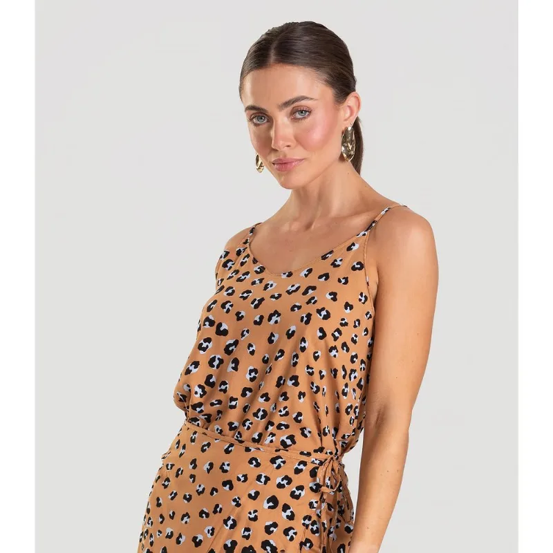Blusa de Alça Feminina Estampada Dianna Bege M