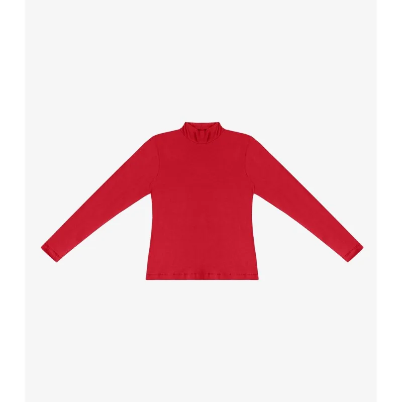 Blusa Feminina Cotton Gola Alta Básica Rovitex Vermelho P