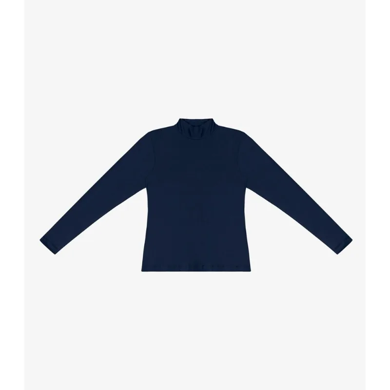 Blusa Feminina Cotton Gola Alta Básica Rovitex Azul GG