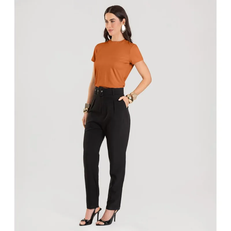 Blusa Feminina Manga Curta Dianna Laranja P
