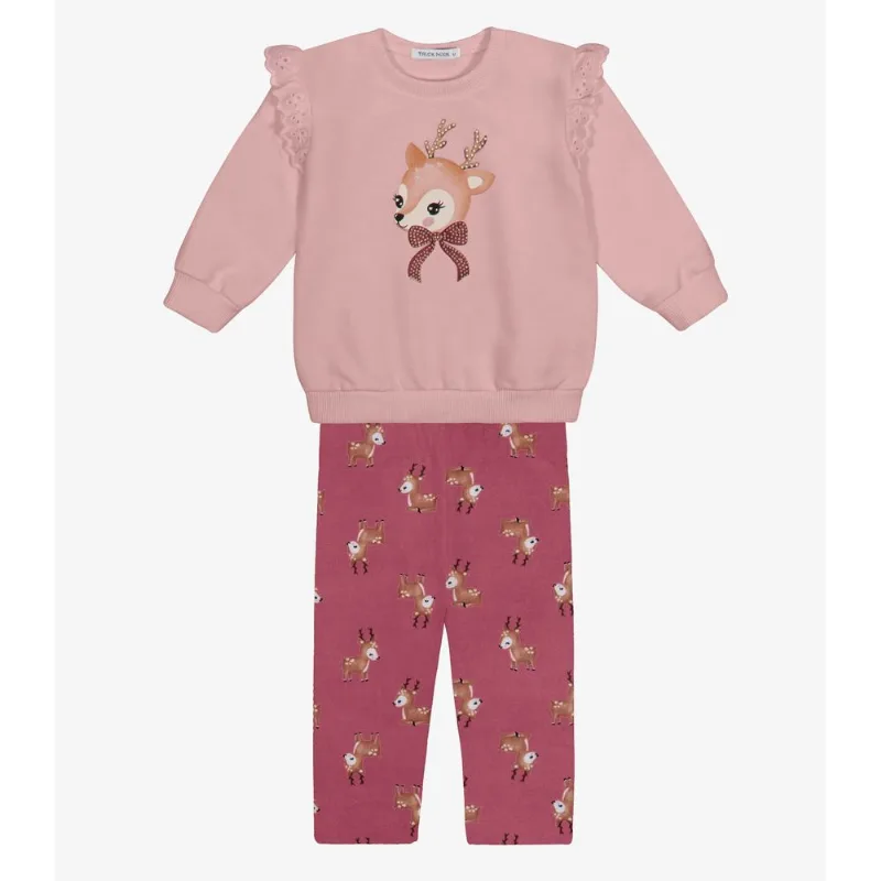 Conjunto Blusão Com Legging Feminino Trick Nick Rosa M