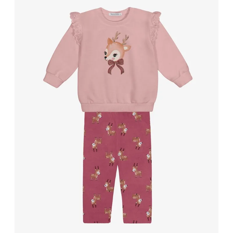 Conjunto Blusão com Legging Menina Trick Nick Rosa G