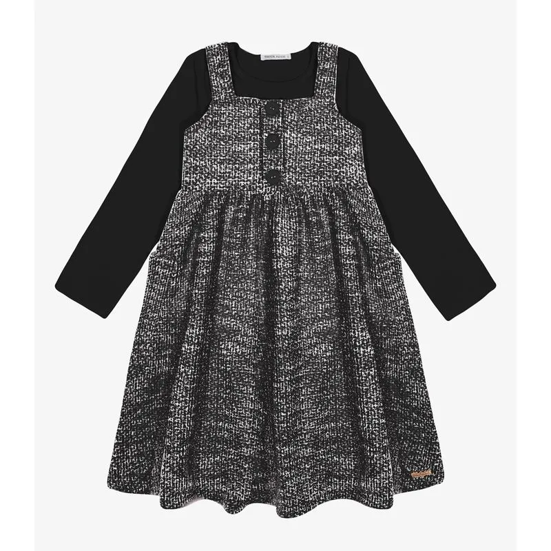 Conjunto Vestido com Blusa Menina Trick Nick Preto 10