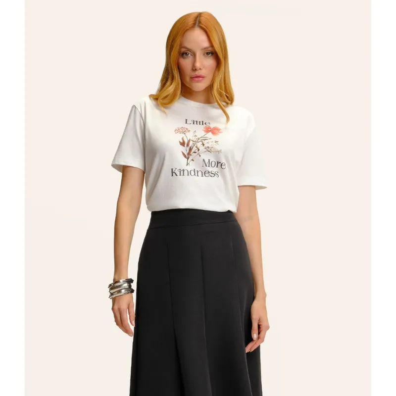 Camiseta T-shirt Feminina Com Estampa Endless Bege P