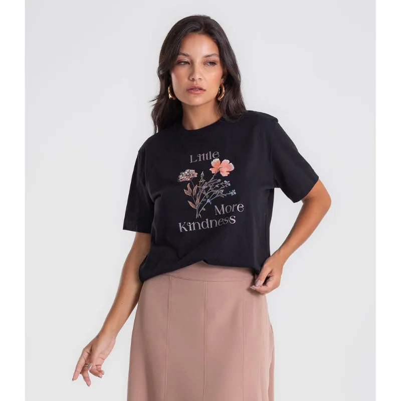 Camiseta T-shirt Feminina Com Estampa Endless Preto M
