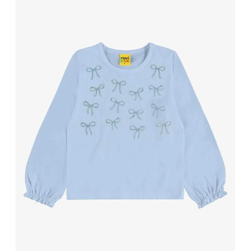Blusa Manga Longa Meia Malha Com Estampa Rovi Kids Azul 4