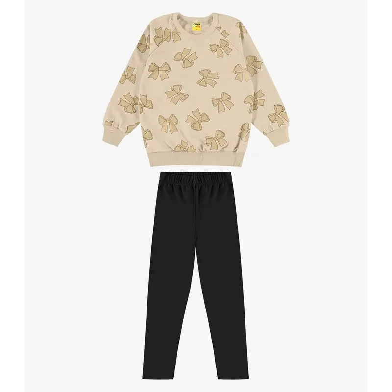 Conjunto Blusão Com Legging Molecotton Rovi Kids Bege 3