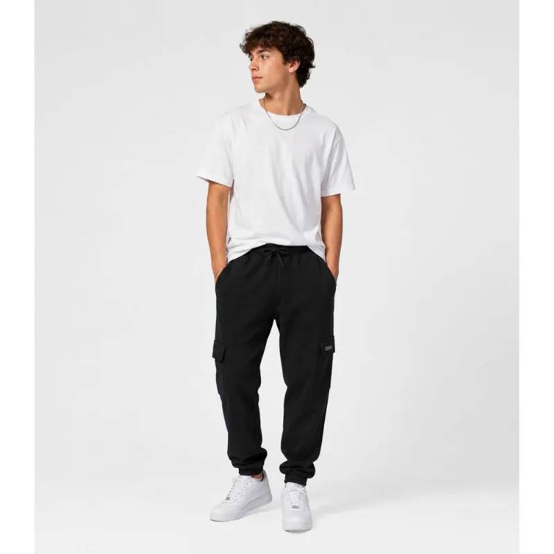 Calça Juvenil Moletom Peluciado Cargo Minty Preto 12