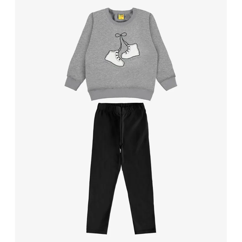 Conjunto Blusão Com Legging Molecotton Rovi Kids Cinza 2