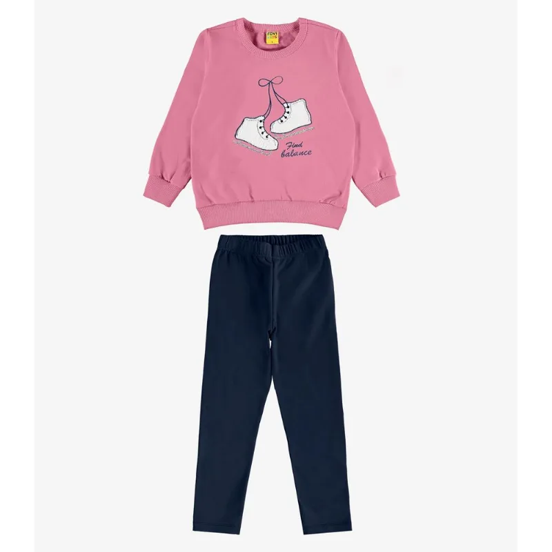 Conjunto Blusão Com Legging Molecotton Rovi Kids Rosa 3